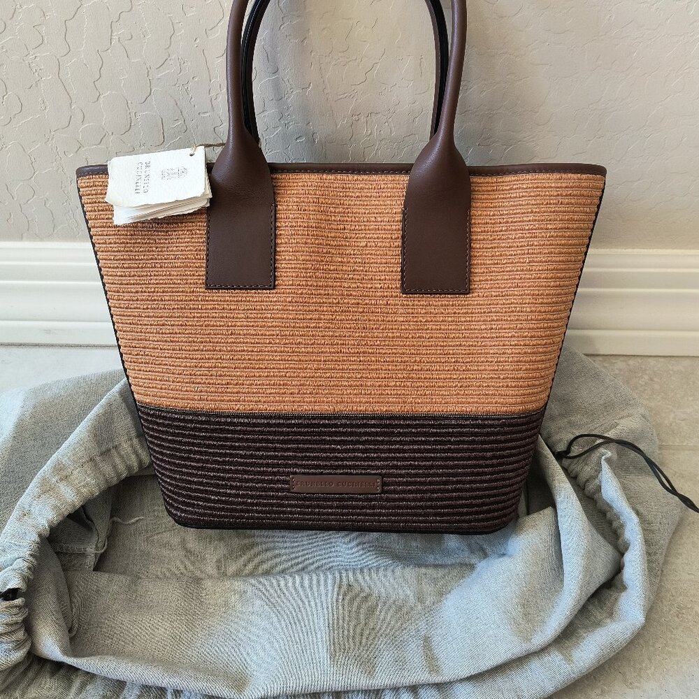 Brunello Cucinelli Tote Bag Leather & Raffia
